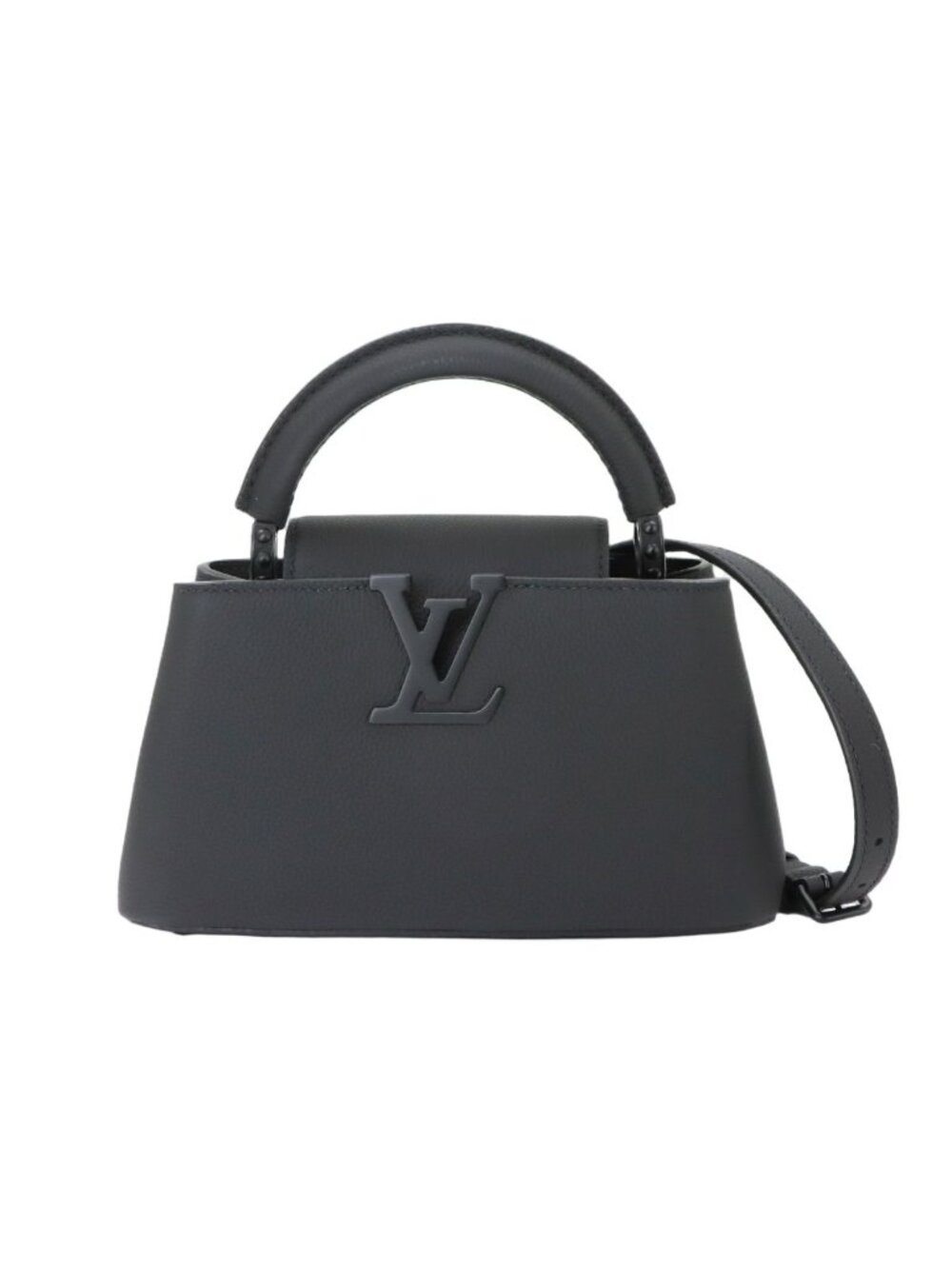 Louis Vuitton Capucines East West Mini 2-Way Bag Taurillon Leather All Black